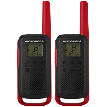 Rdio Comunicador Motorola T210 20 Milhas / 32 km Bivolt - Preto / Vermelho