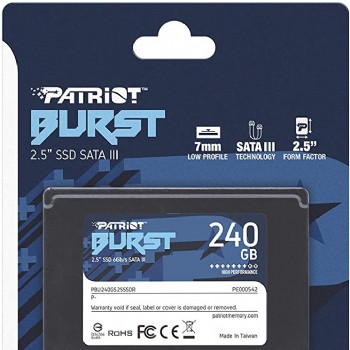 SSD Patriot Burst Elite, 240GB, Sata III, Leitura 450MB/s e Gravao 320MB/s