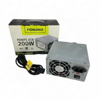 Fonte de Alimentao para PC Foneng HDW - 0001 ATX de 200 watts - Preta
