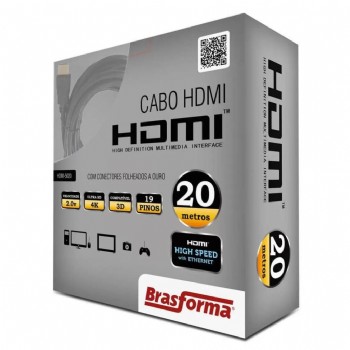 CABO HDMI/HDMI 4K ULTRAHD 2.0 20M BRASFOMA