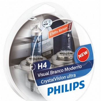PAR L�MPADA SUPER BRANCA H4 CRISTAL VISION ULTRA PHILIPS