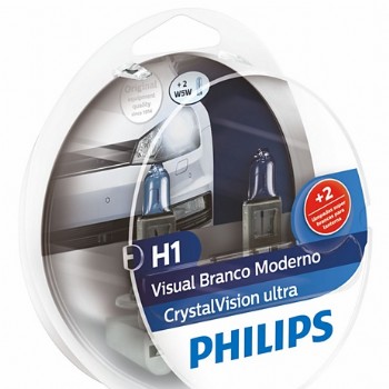 PAR L�MPADA SUPER BRANCA H1 CRISTAL VISION ULTRA PHILIPS